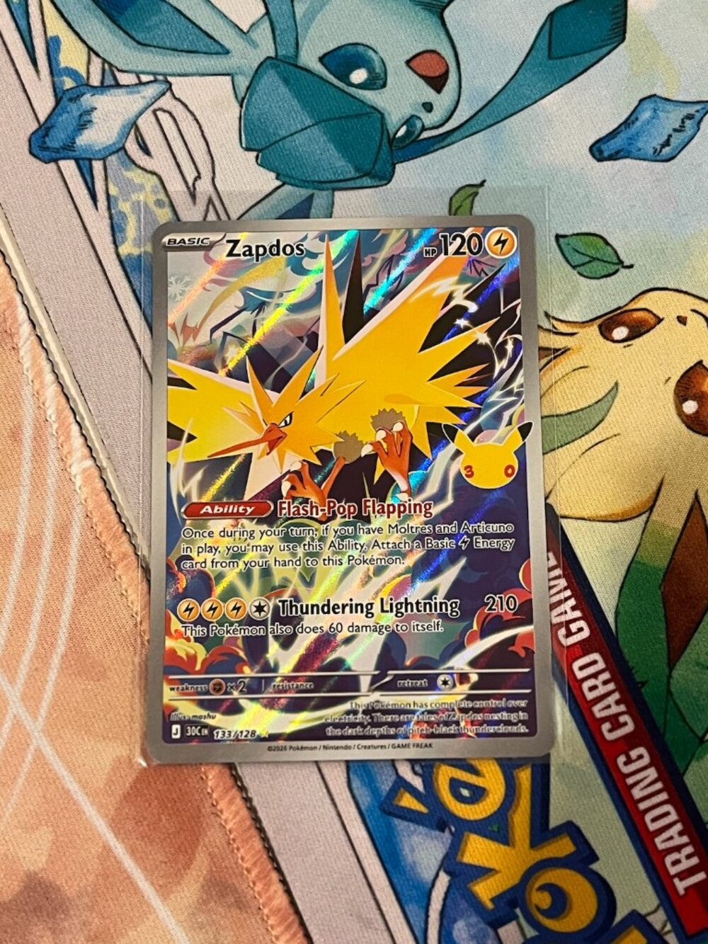 Zapdos - 133/128 - ME: 30th Celebration Holofoil Full Art Pokemon Card